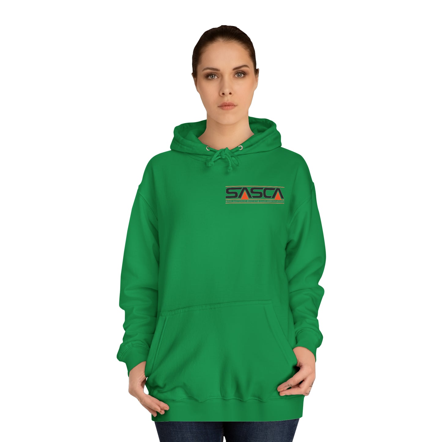 Unisex College Hoodie - Light - SASCA Logo front and back