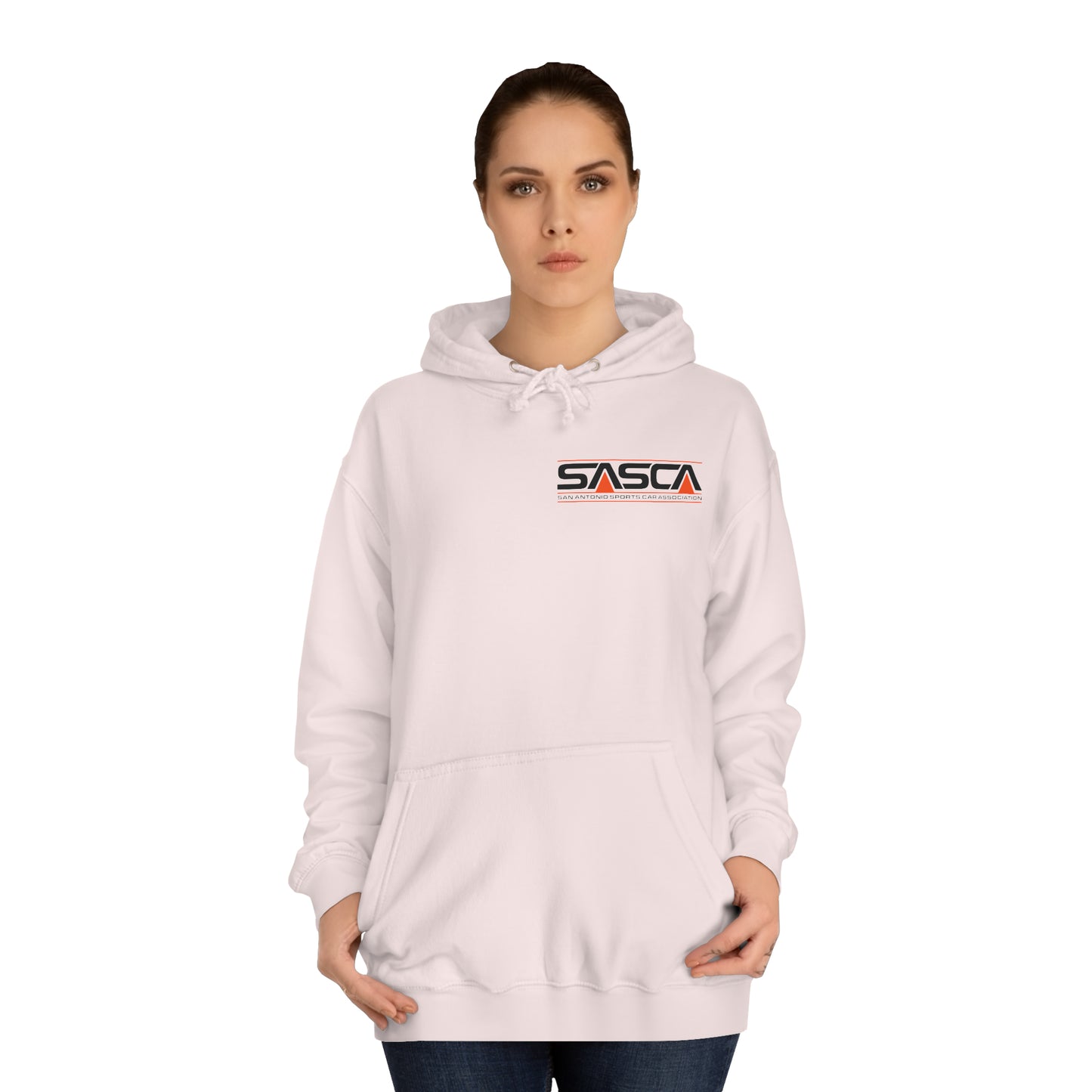Unisex College Hoodie - Light - SASCA Logo front and back