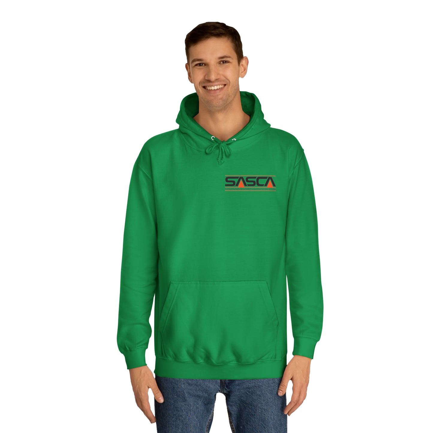 Unisex College Hoodie - Light - SASCA Logo front and back