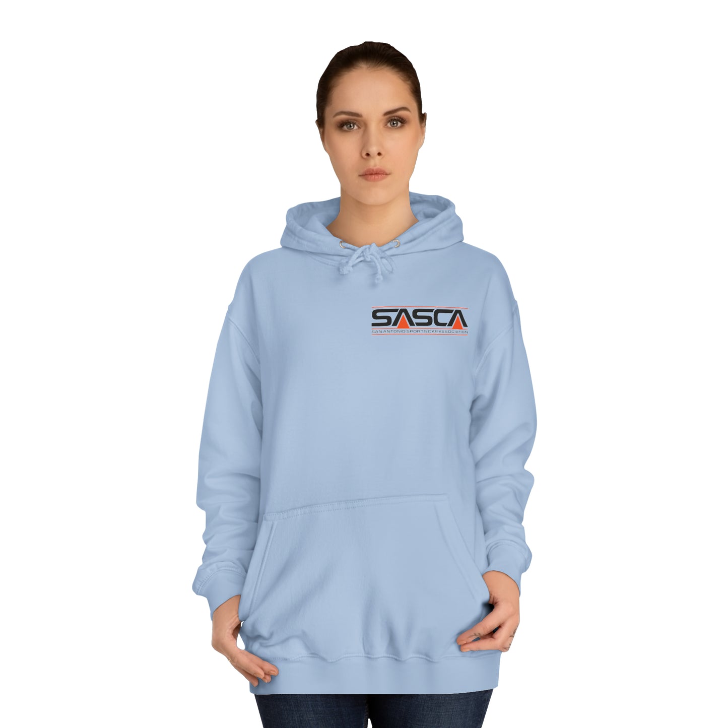 Unisex College Hoodie - Light - SASCA Logo front and back