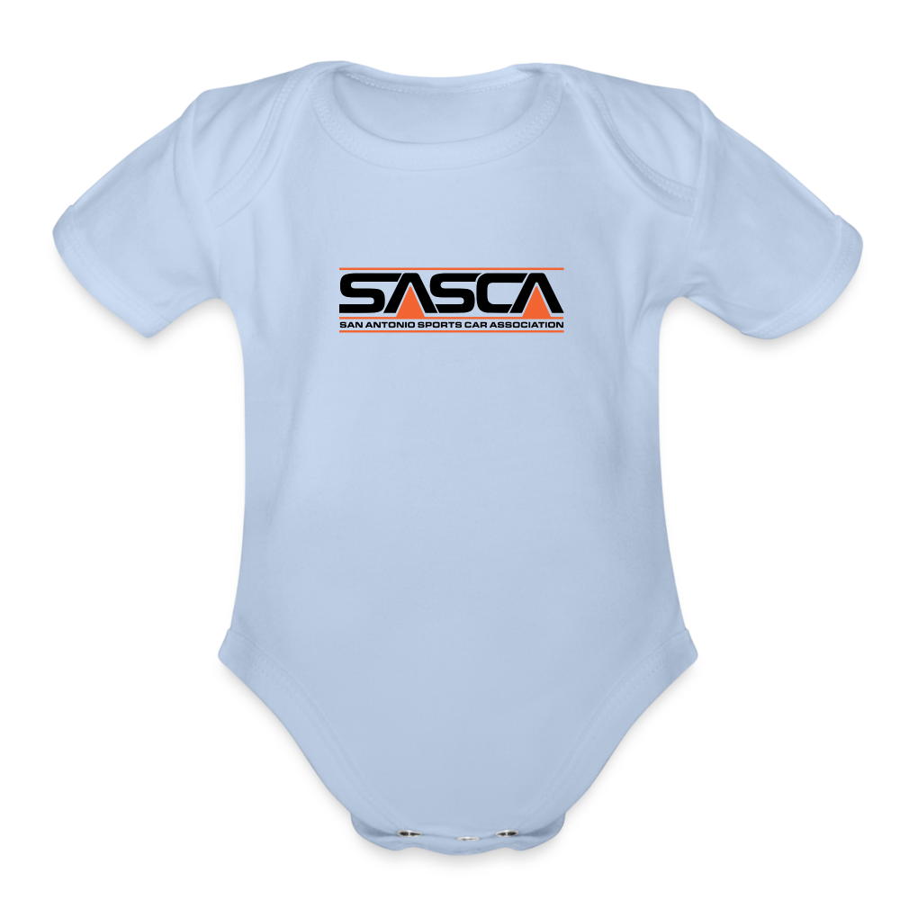Organic Short Sleeve Baby Bodysuit - sky