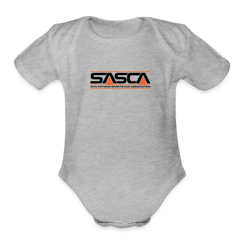 Organic Short Sleeve Baby Bodysuit - heather grey