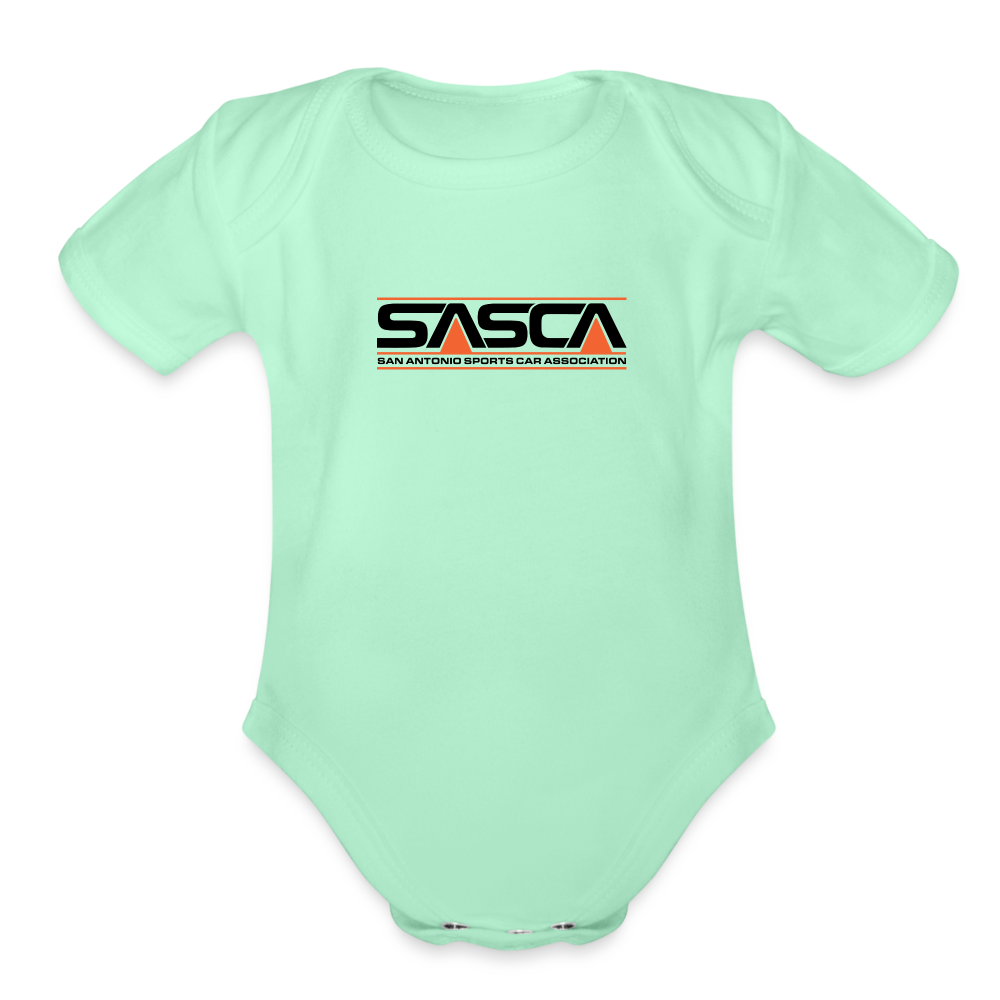 Organic Short Sleeve Baby Bodysuit - light mint