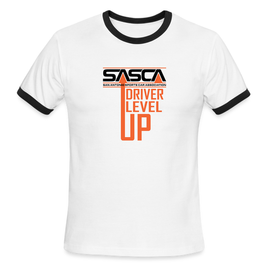 Men's Ringer T-Shirt - Driver Level Up - white/black