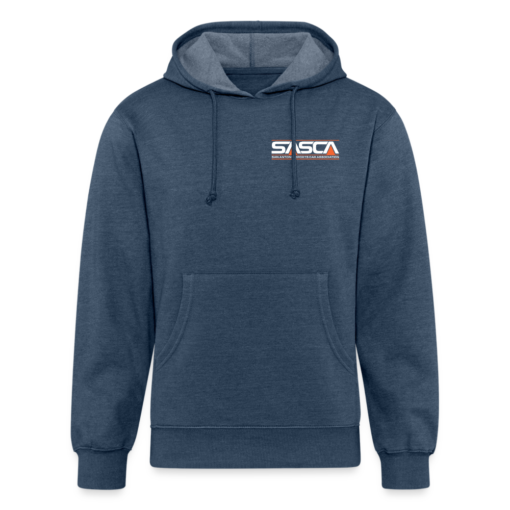 Unisex Organic Hoodie Front logo only - dark - heather navy