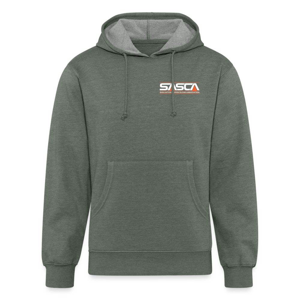 Unisex Organic Hoodie Front logo only - dark - heather military green