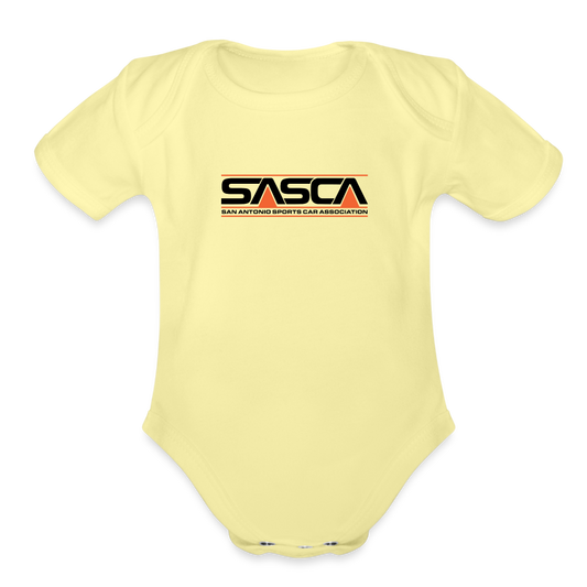 Organic Short Sleeve Baby Bodysuit - washed yellow